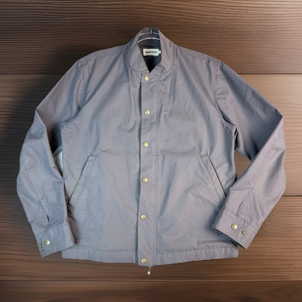 Taylor Stitch Maritime Bomber Jacket Waxed Cotton Gray Size‎ 40 $268